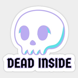 Dead Inside Pastel Skull Sticker